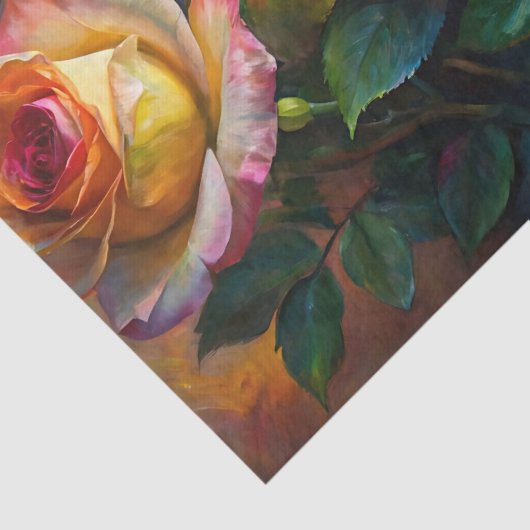 Vibrant Colorful Spring Roses Decoupage 薄葉紙 (詳細)