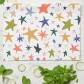 Vibrant Colorful Star Pattern  キッチンタオル (折り畳み)