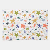 Vibrant Colorful Star Pattern  キッチンタオル (横)