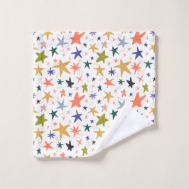 Vibrant Colorful Star Pattern With ウォッシュタオル