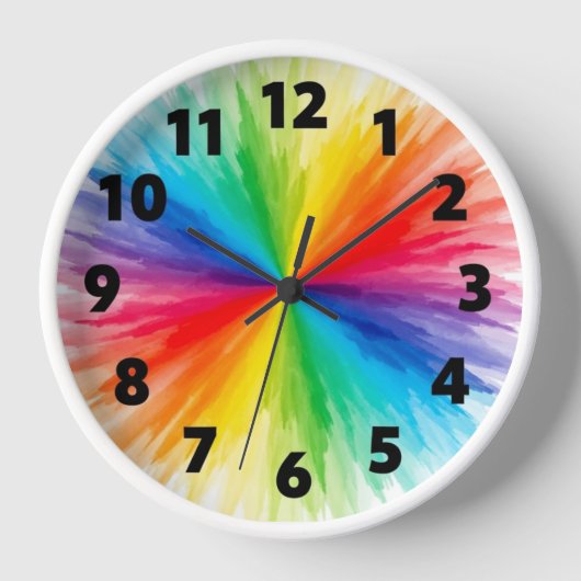 Vibrant Colorful Wall Clock – Artistic Modern Desi 壁時計 (正面)
