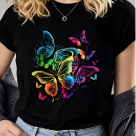 Vibrant Colorful Watercolor Butterfly Women’s Tシャツ