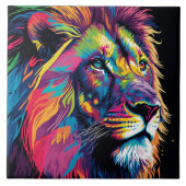 Vibrant colors of lion art タイル (正面)