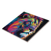Vibrant colors of lion art タイル (側面)