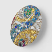 Vibrant Colour Mosaic Artistic ラウンド壁時計 (傾斜)