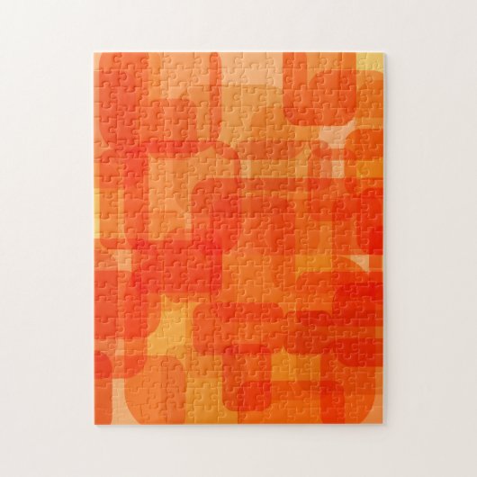 Vibrant Contemporary Abstract Modern Art Orange ジグソーパズル (縦)