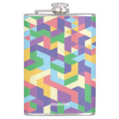 Vibrant Contemporary Geometric Pattern With Name フラスク (正面)
