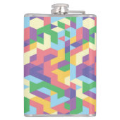 Vibrant Contemporary Geometric Pattern With Name フラスク (裏面)
