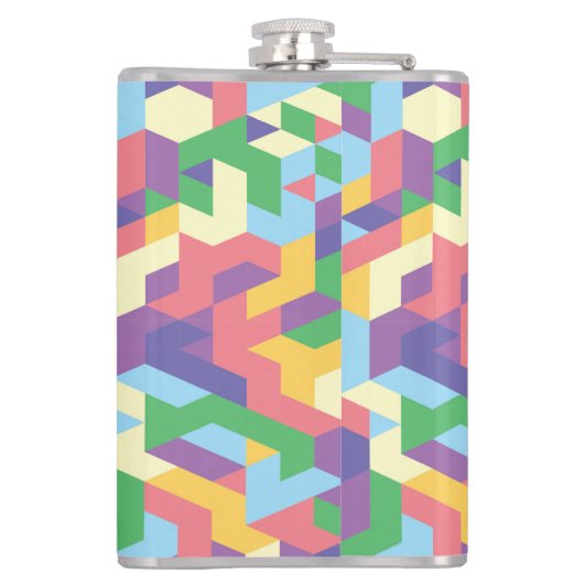 Vibrant Contemporary Geometric Pattern With Name フラスク (裏面)
