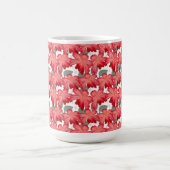 Vibrant Coral Floral Pattern | Bold Red Flowers  コーヒーマグカップ (中央)