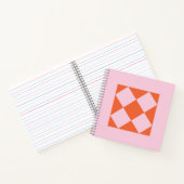 Vibrant Coral & Pastel Pink Geometric Notebook ノートブック (内部)