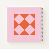 Vibrant Coral & Pastel Pink Geometric Notebook ノートブック (裏面)