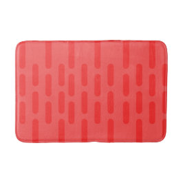 Vibrant Coral Red Monochromatic Geometric バスマット