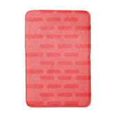 Vibrant Coral Red Monochromatic Geometric バスマット (正面縦)