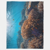 Vibrant Coral Reef Fleece Blanket フリースブランケット (正面)