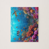 Vibrant Coral Reef Sea Turtle Scene ジグソーパズル (縦)