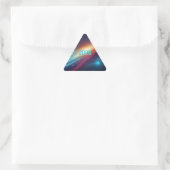 Vibrant Cosmic Space Neon Abstract Glowing Galaxy 三角形シール (バッグ)