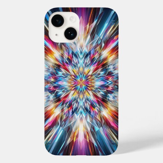 Vibrant Crystal Burst Phone Case Abstract Geometri Case-Mate iPhoneケース (裏面)