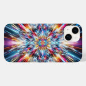 Vibrant Crystal Burst Phone Case Abstract Geometri Case-Mate iPhoneケース (裏面 (横))