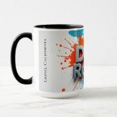 Vibrant Dad Rocks Splash コーヒーマグカップ（カスタマイズ可能) マグカップ (左)