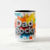 Vibrant Dad Rocks Splash コーヒーマグカップ（カスタマイズ可能) マグカップ (中央)