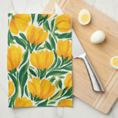 Vibrant Daffodil Kitchen Towels キッチンタオル (四つ折り)