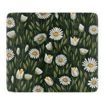 Vibrant Daisy Pattern with Lush Green Accents