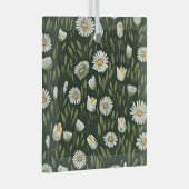 Vibrant Daisy Pattern with Lush Green Accents ガラスオーナメント (正面右)