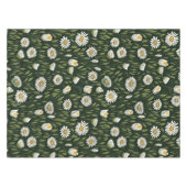 Vibrant Daisy Pattern with Lush Green Accents テーブルクロス (正面(横))