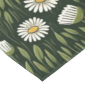 Vibrant Daisy Pattern with Lush Green Accents テーブルクロス (アングル)