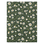Vibrant Daisy Pattern with Lush Green Accents テーブルクロス (正面)