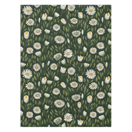 Vibrant Daisy Pattern with Lush Green Accents テーブルクロス