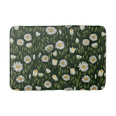 Vibrant Daisy Pattern with Lush Green Accents バスマット (正面)