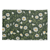 Vibrant Daisy Pattern with Lush Green Accents 枕カバー (裏面-左)