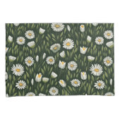 Vibrant Daisy Pattern with Lush Green Accents 枕カバー (正面右)