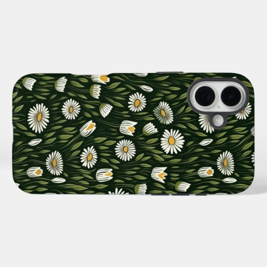 Vibrant Daisy Pattern with Lush Green Accents Case-Mate iPhoneケース (裏面 (横))