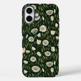 Vibrant Daisy Pattern with Lush Green Accents iPhone 16 Plusケース