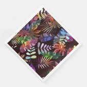 Vibrant Dark Tropical Leaf Pattern Paper Napkin (コーナー)