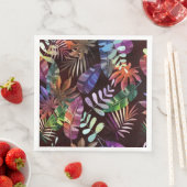 Vibrant Dark Tropical Leaf Pattern Paper Napkin (インサイチュ)