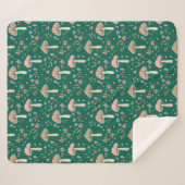 Vibrant Deep Emerald Fungi | Jewel Tone Luxury シェルパブランケット (正面(横))