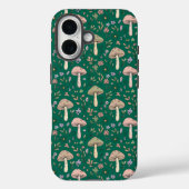 Vibrant Deep Emerald Fungi Seamless Pattern Luxury Case-Mate iPhoneケース (裏面)