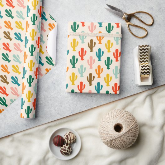 Vibrant Desert Botanical Gift Wrap ラッピングペーパー (クラフト)