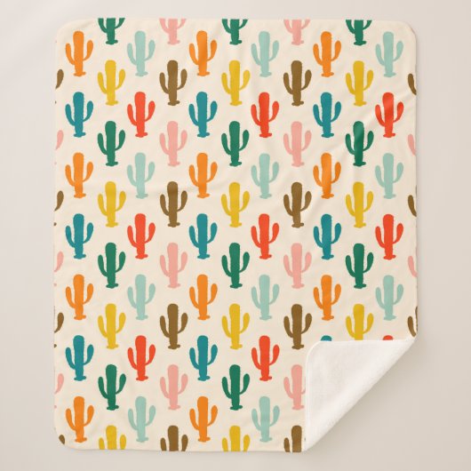 Vibrant Desert Botanical Throw Blanket  シェルパブランケット (正面)