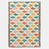 Vibrant Desert Botanical Throw Blanket  スローブランケット (正面縦)