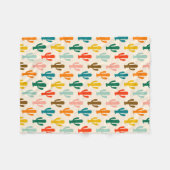 Vibrant Desert Botanical Throw Blanket  フリースブランケット (正面(横))