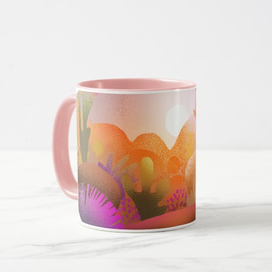 Vibrant Desert Sunset Scenic Nature マグカップ (正面左)