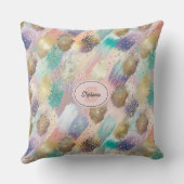 Vibrant Diagonal Brushstroke Pattern クッション (裏面)