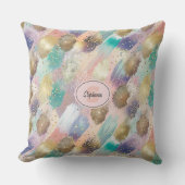 Vibrant Diagonal Brushstroke Pattern クッション (正面)