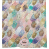 Vibrant Diagonal Brushstroke Pattern シャワーカーテン (正面)