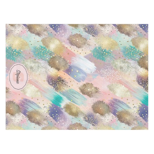 Vibrant Diagonal Brushstroke Pattern テーブルクロス (正面(横))